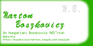 marton boszkovicz business card